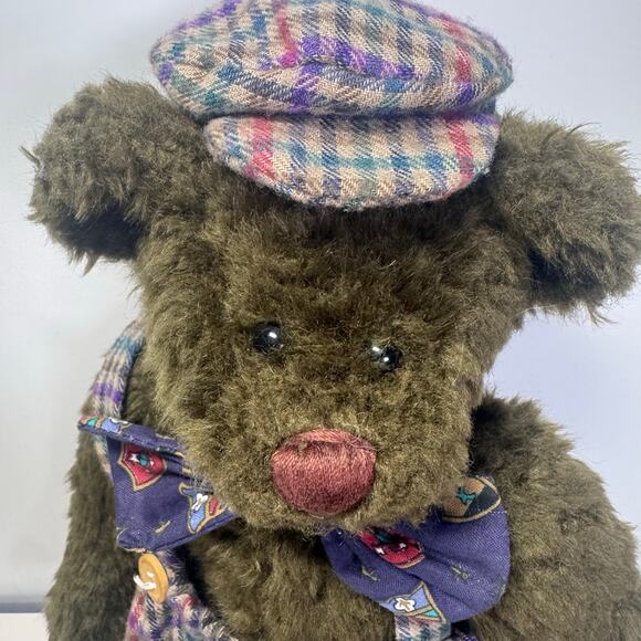 VINTAGE Cottage Collectibles Wooster Plush Toy TEDDY BEAR Ganz overalls TAGGED - Picture 4 of 7